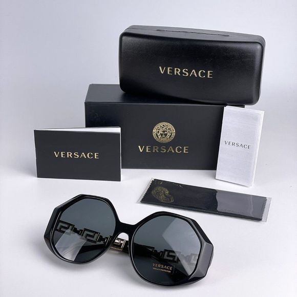 Versace Black and Gold Octagonal Sunglasses main image 8